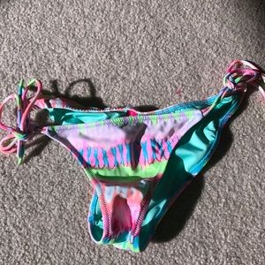 Neon tye dye cheeky bikini bottoms